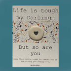 Life is Tough Ceramic Pocket Token Hug & Card - Pockets of Bliss