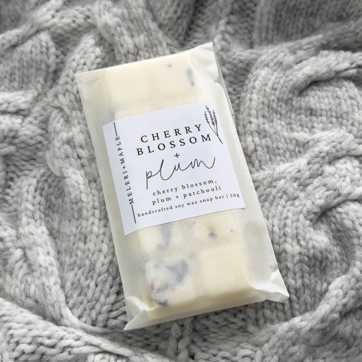 Cherry Blossom &amp; Plum Scented Snap Bar Wax Melt - Pockets of Bliss