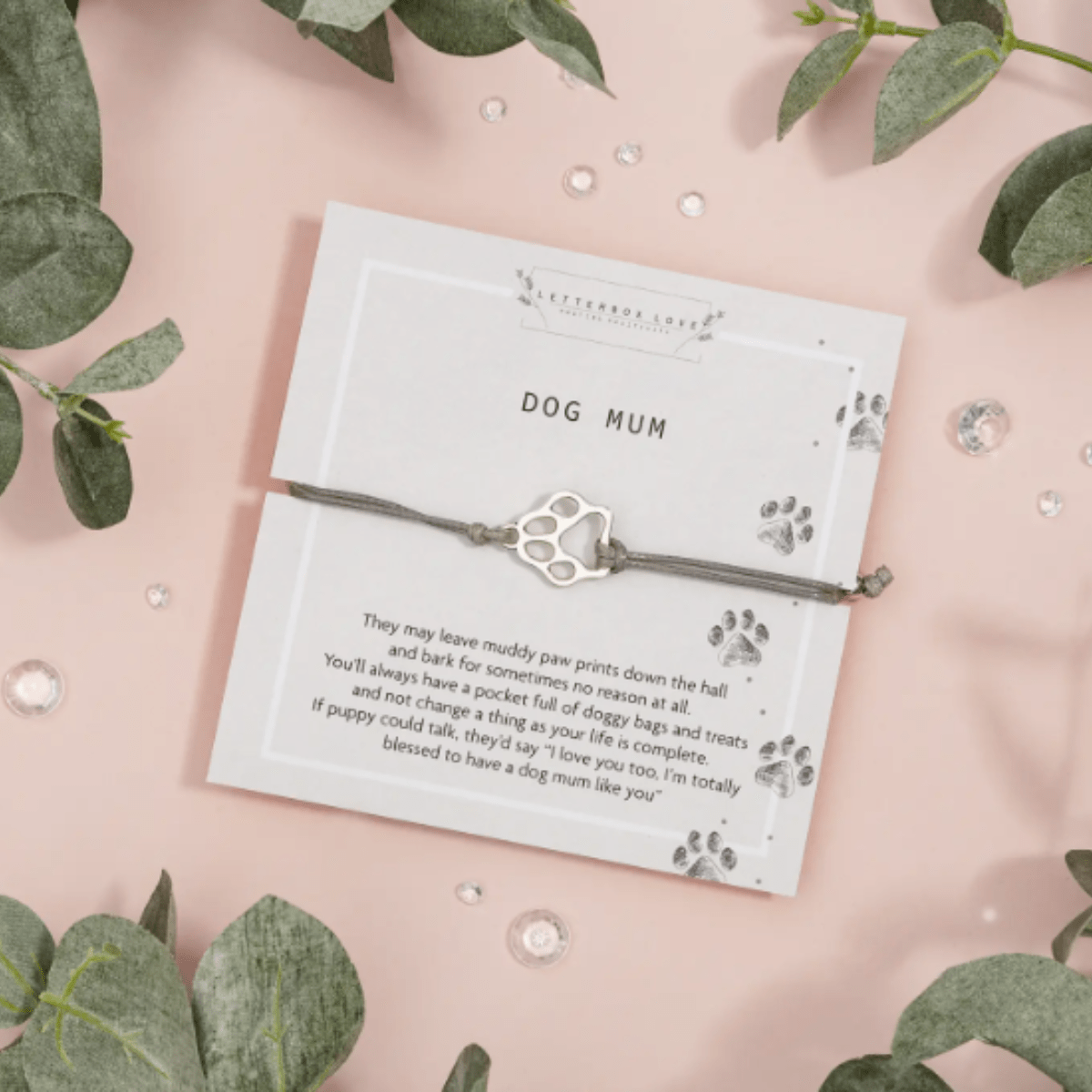 Dog Mum Paw Print Adjustable Charm Bracelet – Sentimental Gift for Dog Lovers - Pockets of Bliss