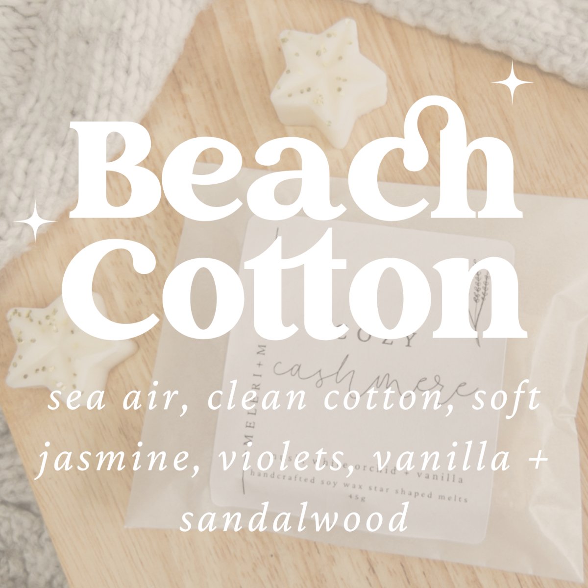 Beach Cotton Scented Star Shaped Soy Wax Melts - Pockets of Bliss