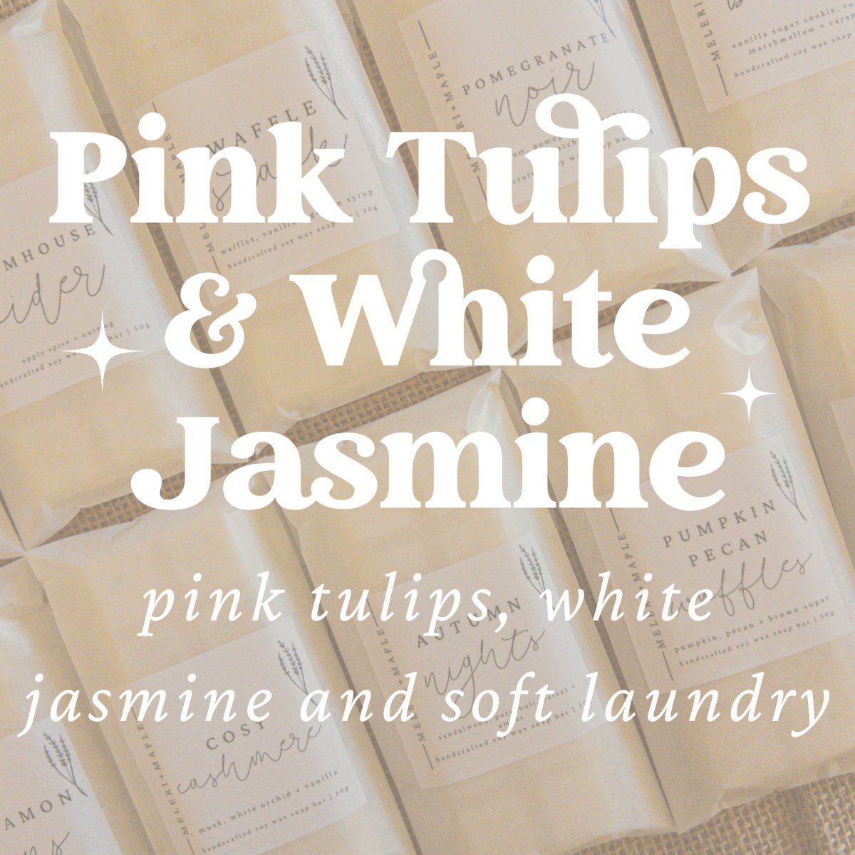 Pink Tulip & White Jasmine Scented Snap Bar Wax Melt - Pockets of Bliss