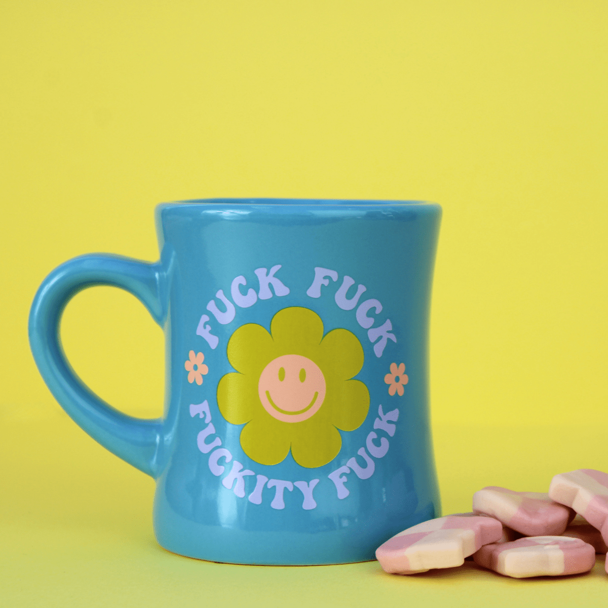 "Fuck Fuck Fuckity Fuck" Retro Flower Diner Mug - Pockets of Bliss