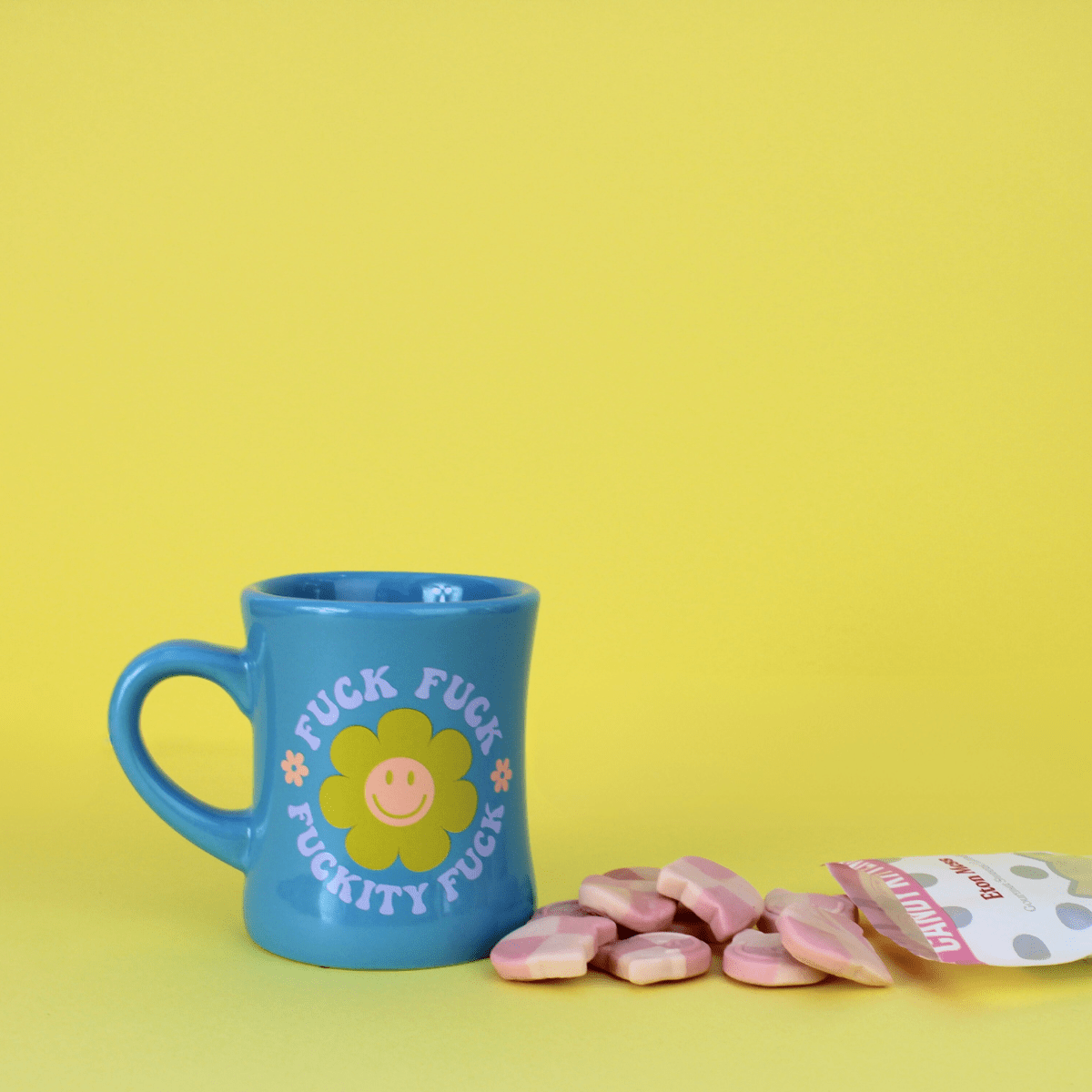 "Fuck Fuck Fuckity Fuck" Retro Flower Diner Mug - Pockets of Bliss