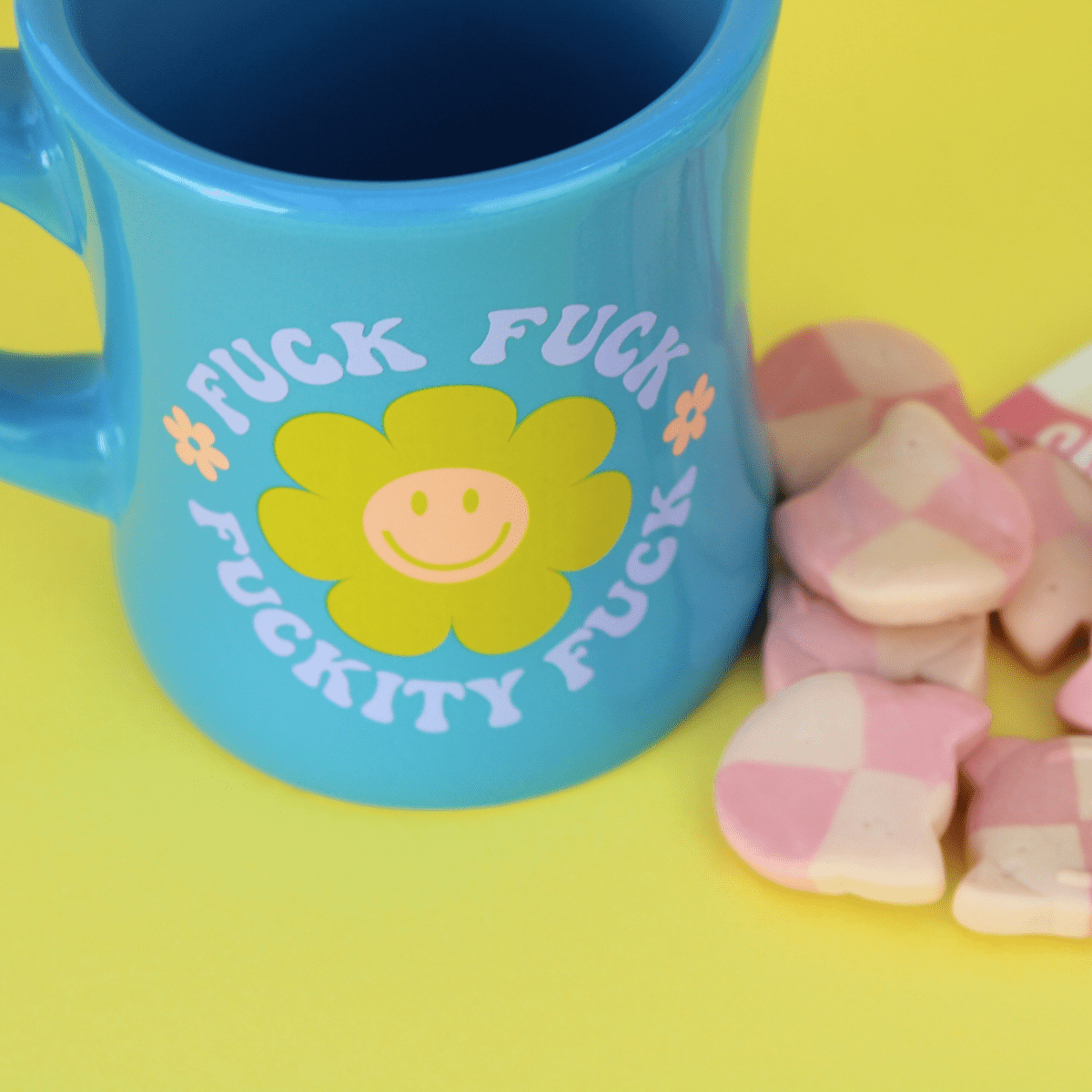 "Fuck Fuck Fuckity Fuck" Retro Flower Diner Mug - Pockets of Bliss