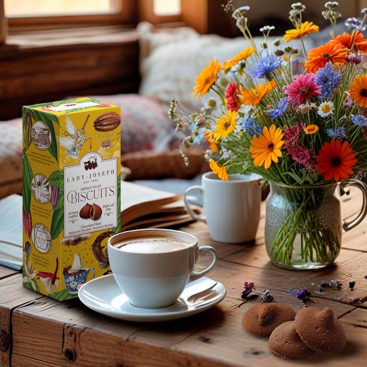 Lady Joseph Vegan Chocolate Filled Biscuits – Artisan Chocolate Cookies - Pockets of Bliss