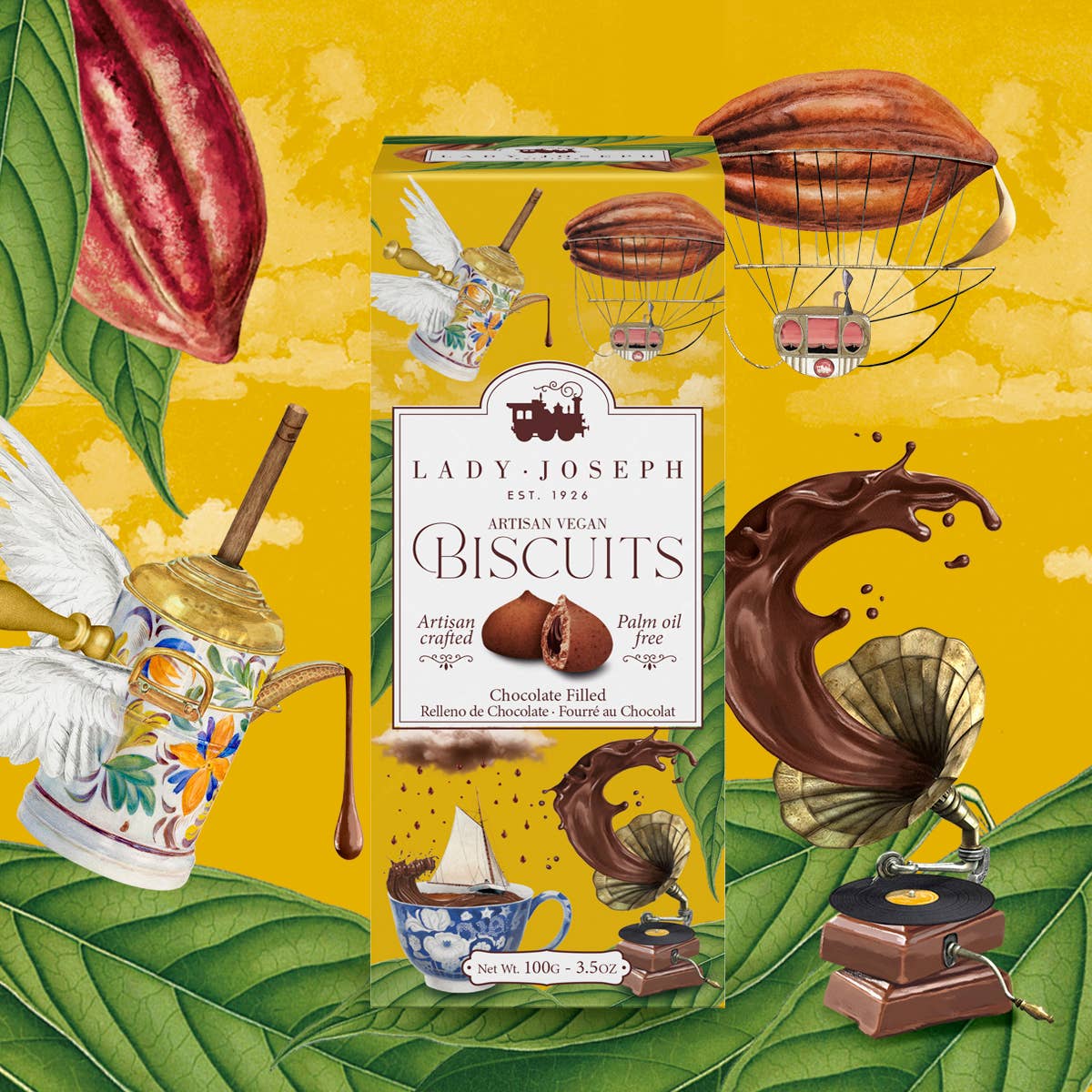 Lady Joseph Vegan Chocolate Filled Biscuits – Artisan Chocolate Cookies - Pockets of Bliss
