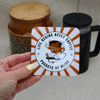 "Life Begins After Coffee" Coaster – Fun Retro Coffee Lover Gift - Pockets of Bliss