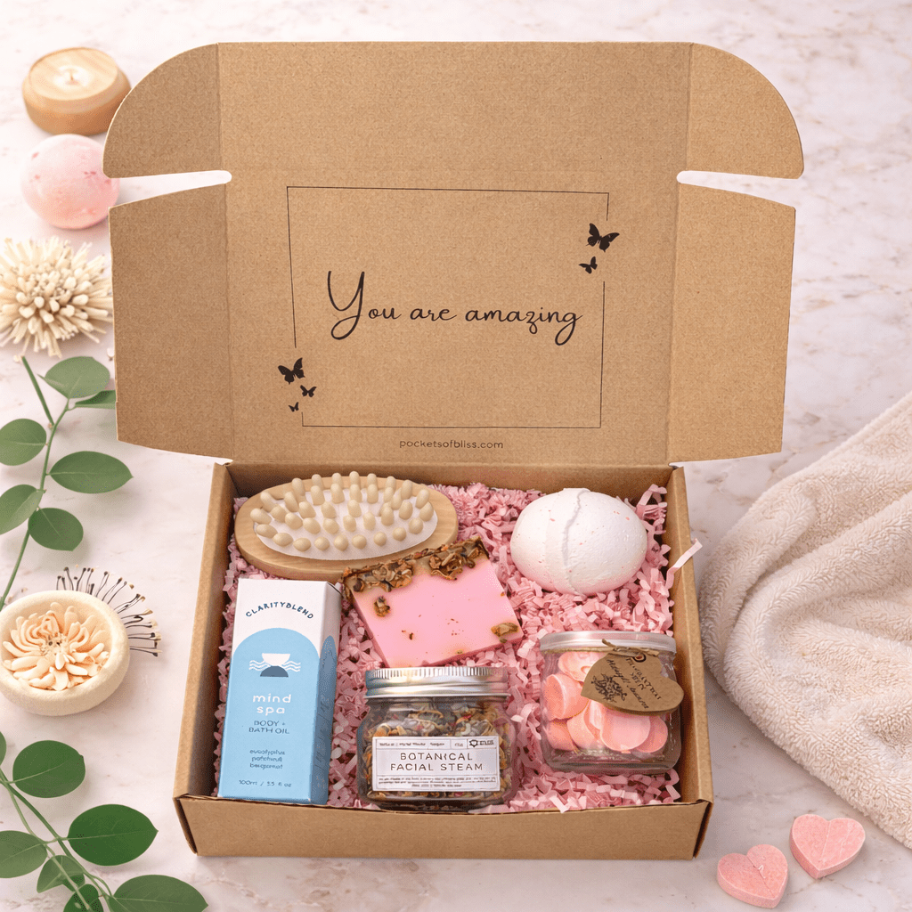 Luxury Self Care Spa Gift Box – Botanical Bath &amp; Body Pamper Set (Worth £46.00) - Pockets of Bliss