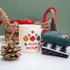 Merry & Bright Men’s Christmas Gift Box – Mug & Holiday Socks Set - Pockets of Bliss