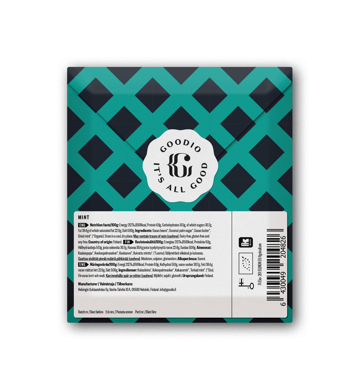 Mint Chocolate 65% – Festive Indulgence - Pockets of Bliss