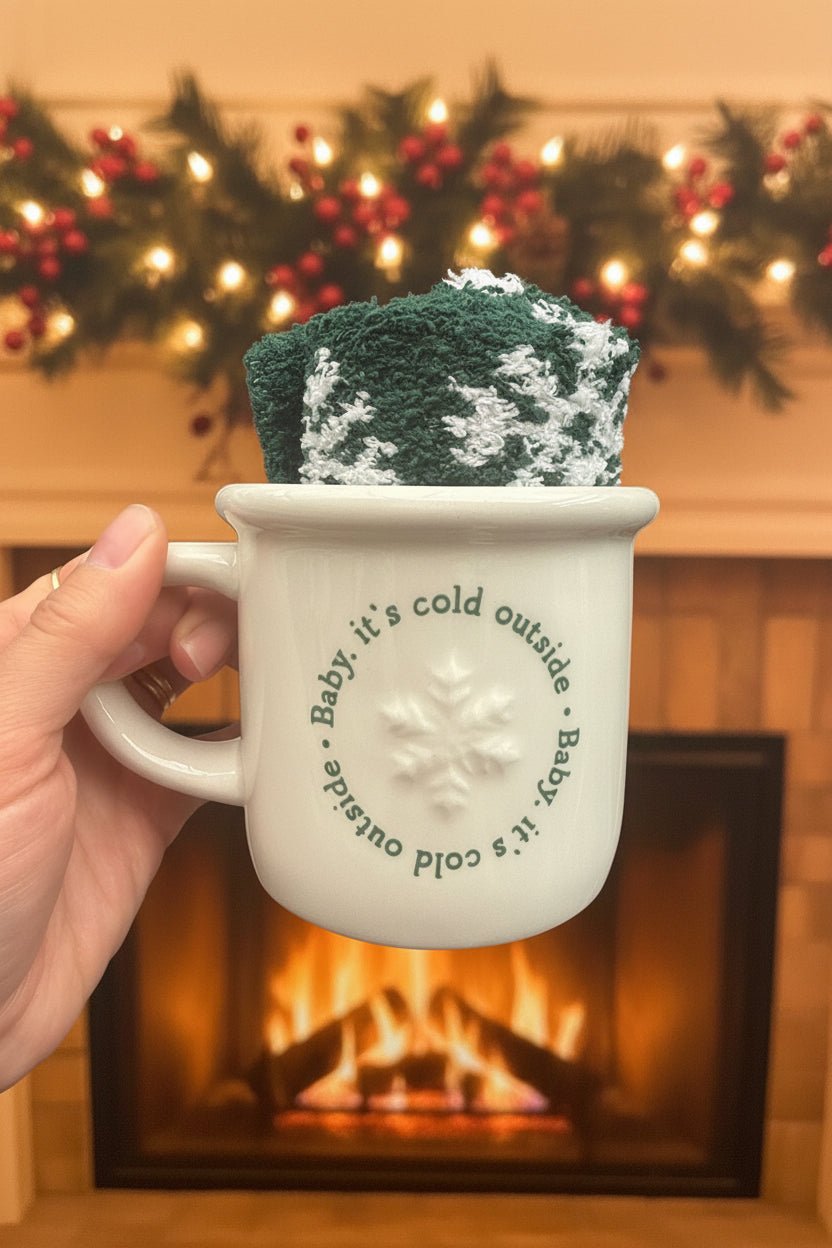 Mug &amp; Sock Set - Baby it’s cold outside - Pockets of Bliss