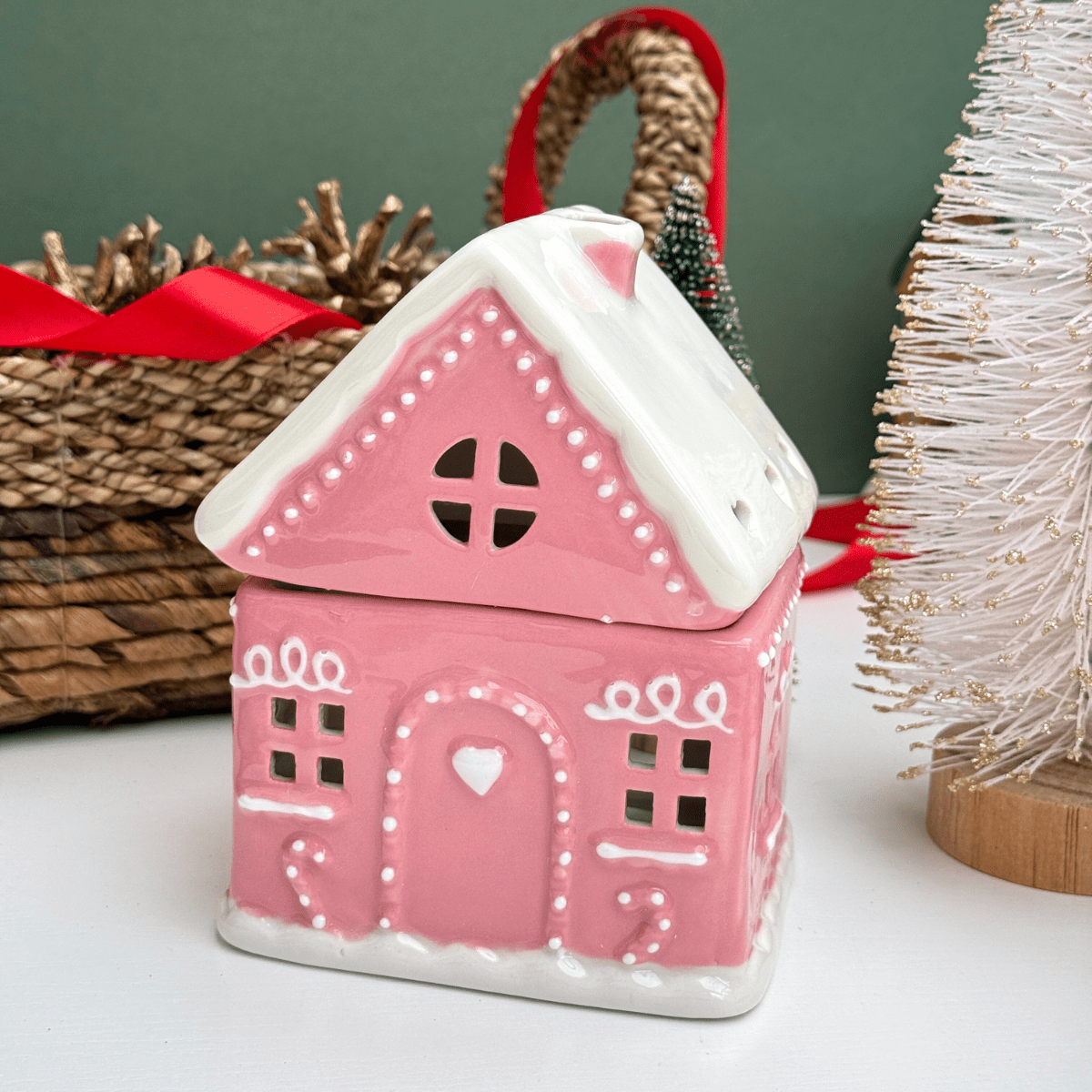 Pink Gingerbread House Ceramic Wax Melt and Oil Burner - Pockets of Bliss