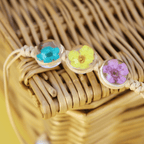 Pressed Flower Adjustable Cord Bracelet – Real Dried Flowers in Resin - Pockets of Bliss