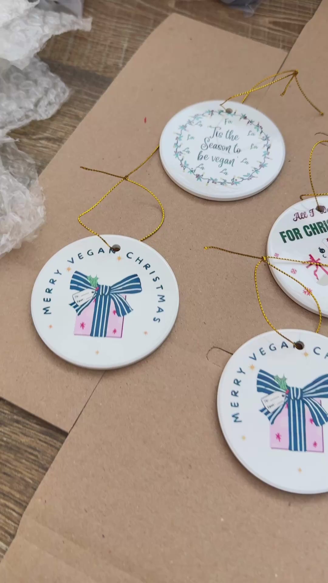 ’Tis the Season to Be Vegan – Ceramic Christmas Ornament