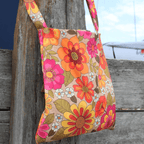 Retro Bloom Recycled Canvas Tote – Handmade with Love - Pockets of Bliss