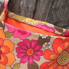 Retro Bloom Recycled Canvas Tote – Handmade with Love - Pockets of Bliss