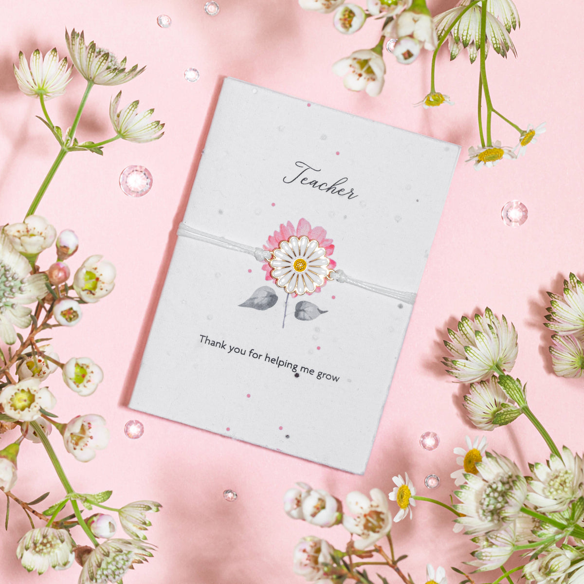 Thank you Teacher - Seeded Card &amp; Wish Bracelet (UK only) - Pockets of Bliss