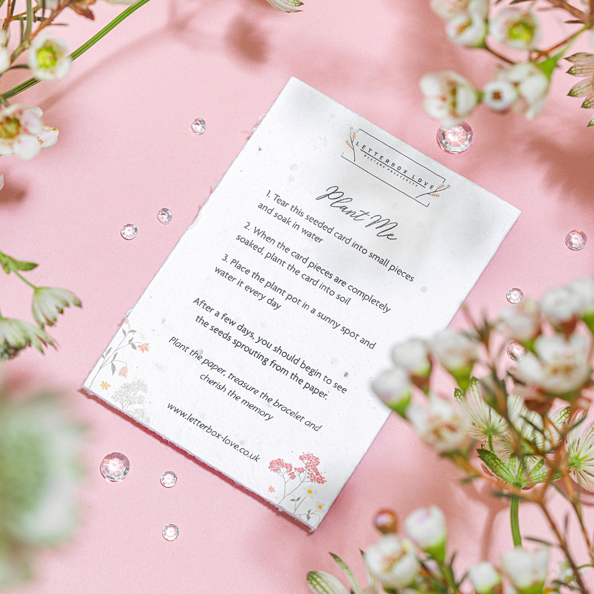Thank you Teacher - Seeded Card &amp; Wish Bracelet (UK only) - Pockets of Bliss