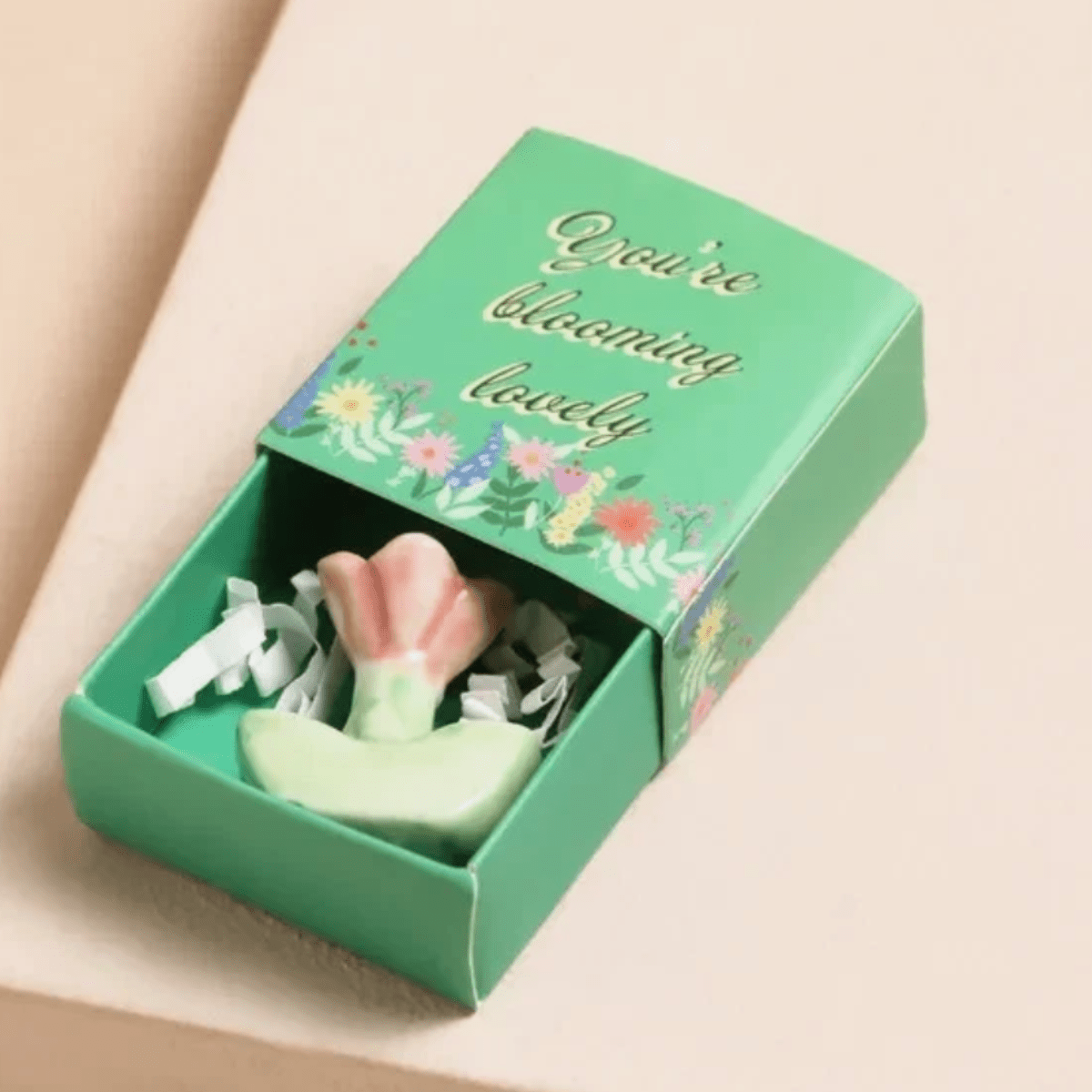 Tiny Matchbox Flower Ceramic Token – “You’re Blooming Lovely” - Pockets of Bliss