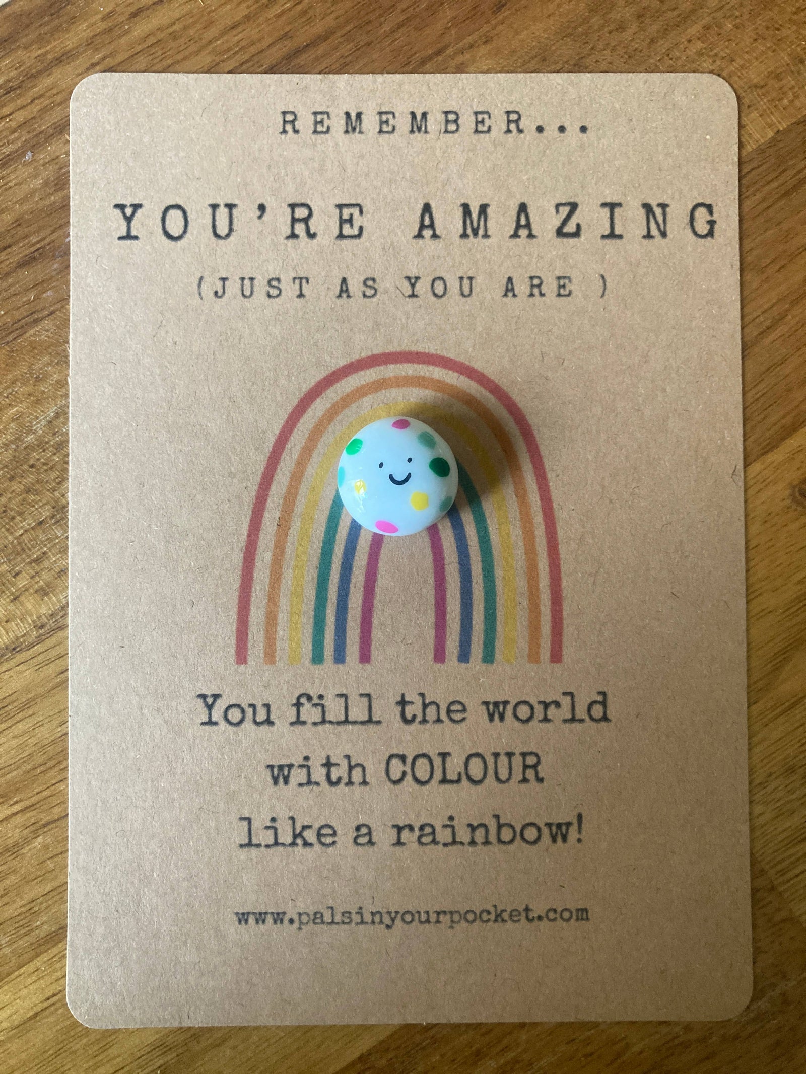 You’re Amazing Rainbow Pocket Token – Positive Affirmation Gift - Pockets of Bliss