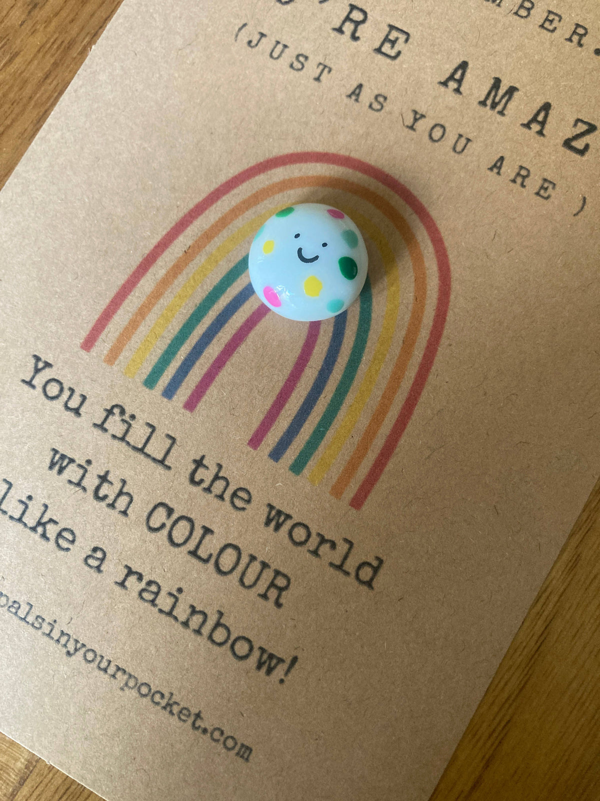 You’re Amazing Rainbow Pocket Token – Positive Affirmation Gift - Pockets of Bliss